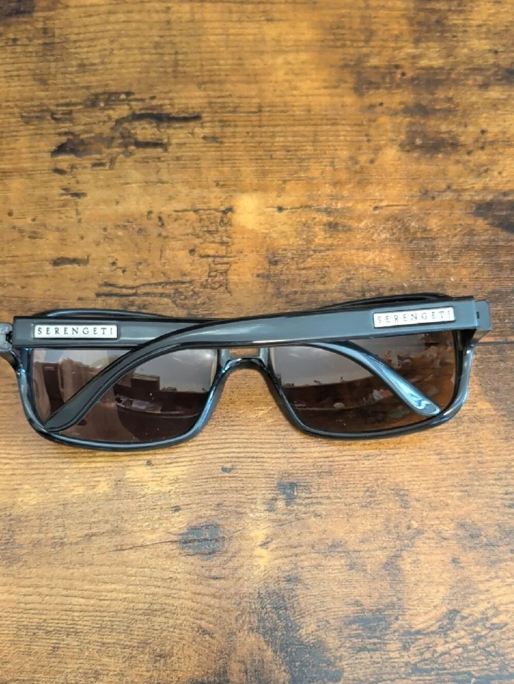 Serengeti Black Frame Brown Lens Polarized Sunglasses